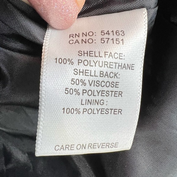 NWT Marc New York Black Full Zip Faux Leather Jacket Elastic Waist Size Medium - Picture 3 of 5